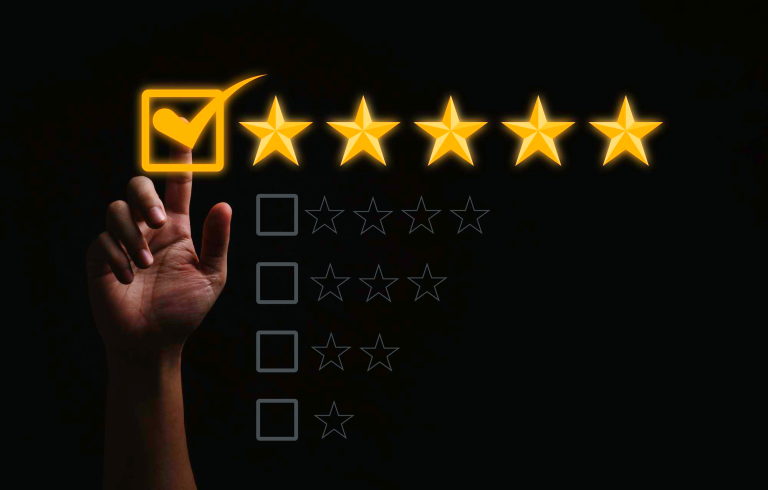 Star rating by our clients about the website designing